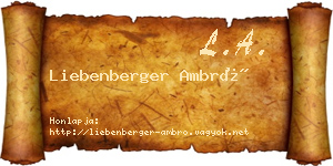 Liebenberger Ambró névjegykártya